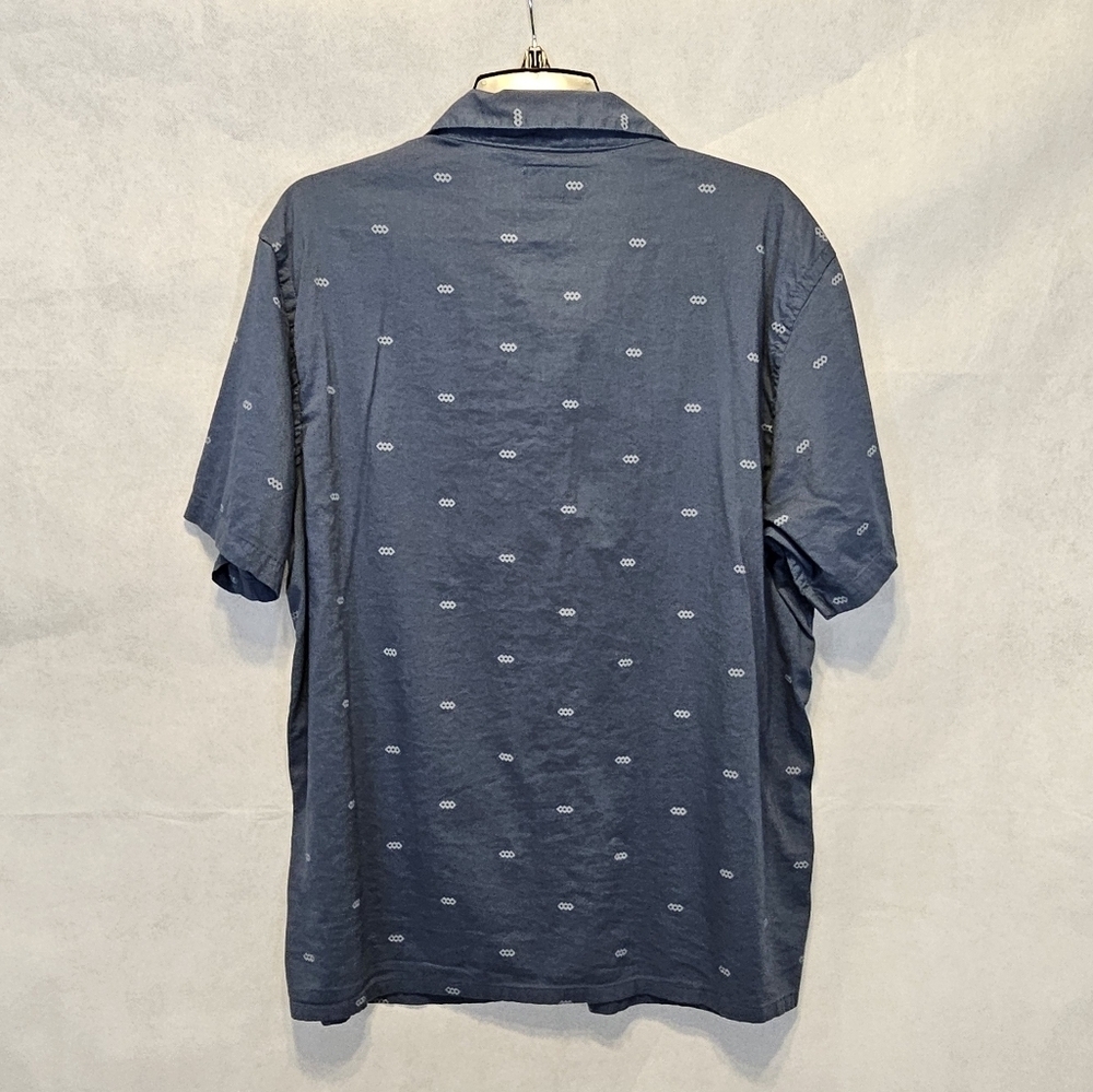Old Navy Greyish Blue 54% Cotton 46% Rayon Button Up Shirt Size L - Picture 2 of 5